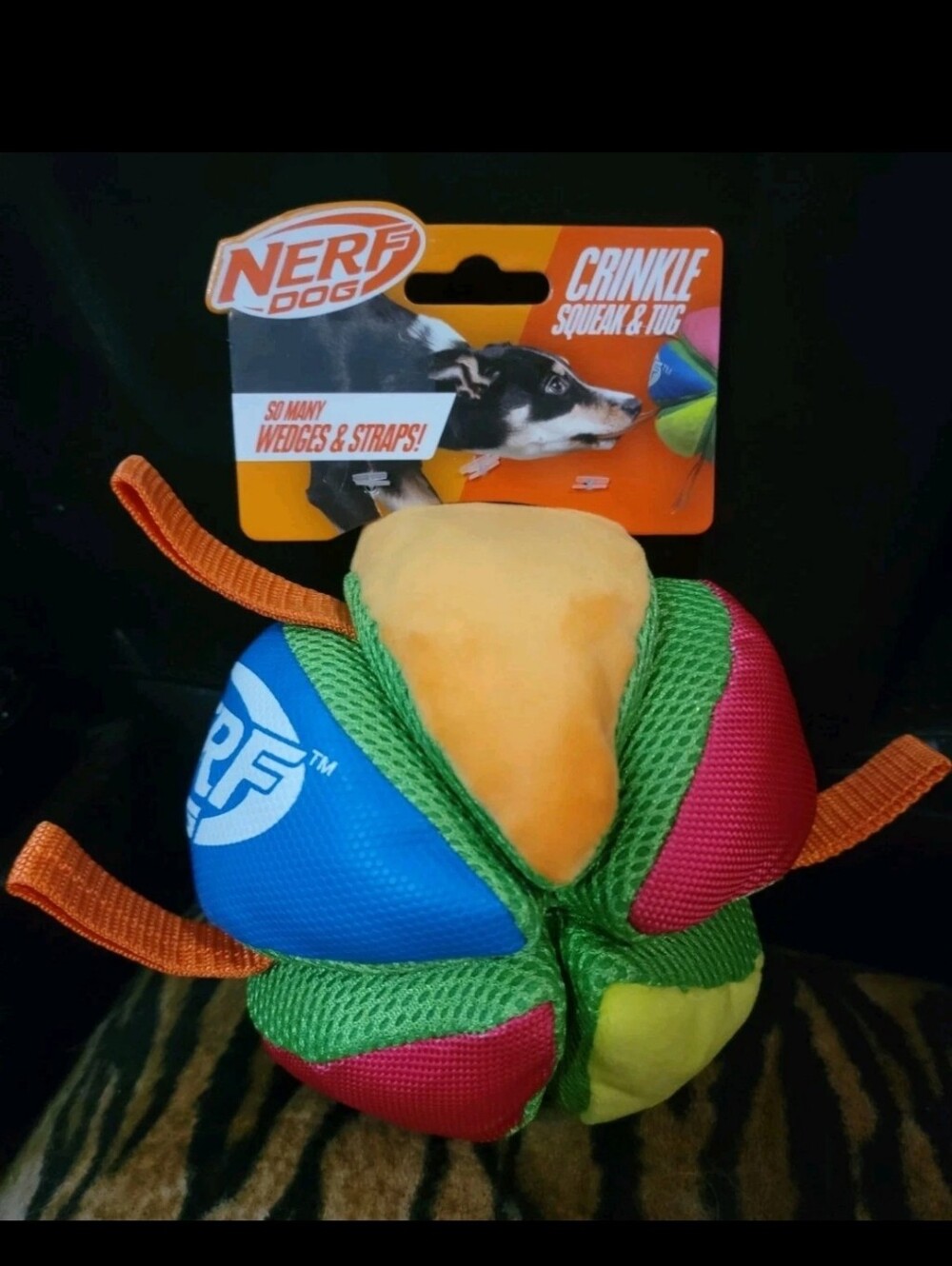 Nerf Dog Ball Crinkle Squeak Tug Ball Med/large Ea.